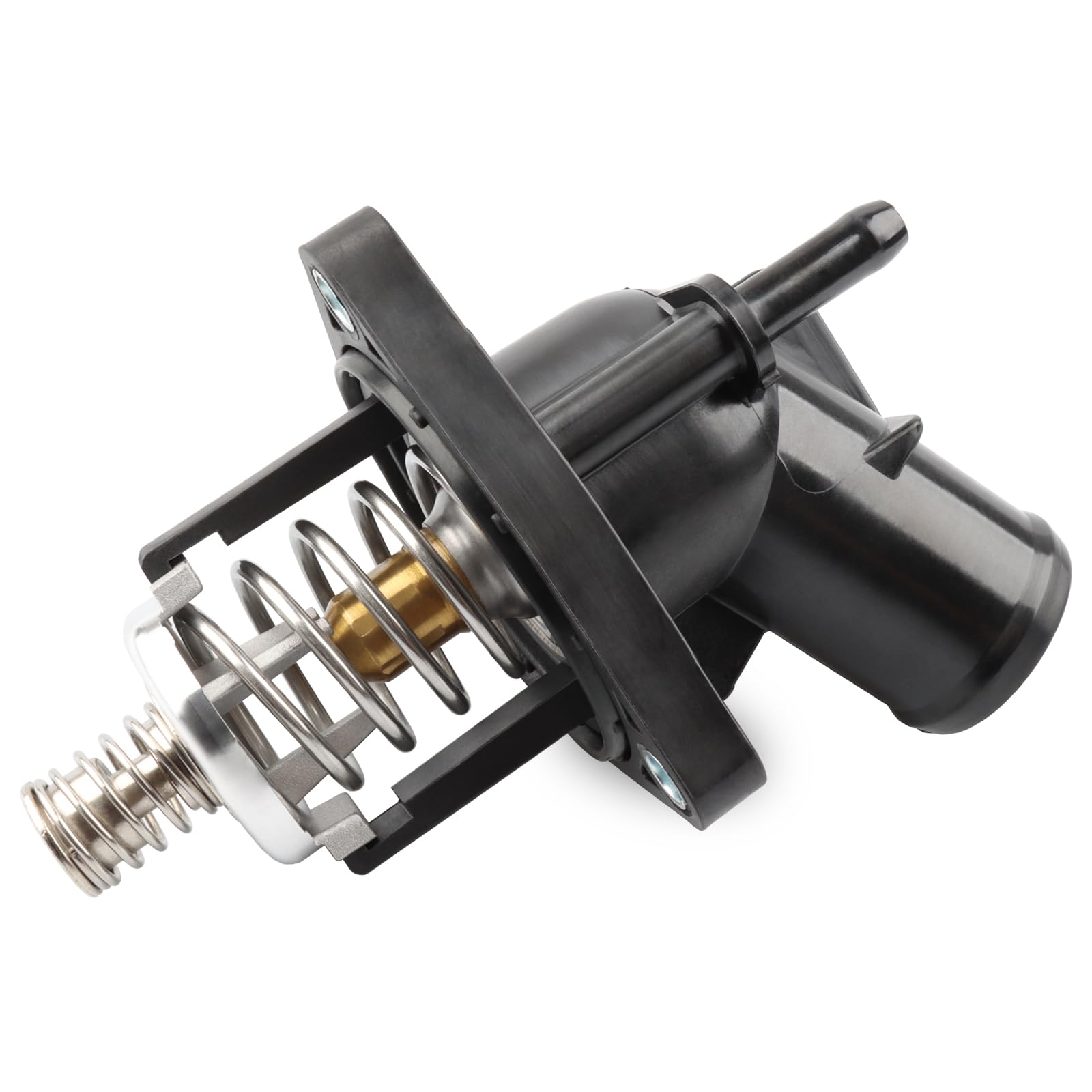 Allmotorparts thermostat housing assembly front view showing OE-style fit for reliable cooling.