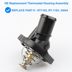 Allmotorparts thermostat housing assembly side profile shows compact OE-style fit.