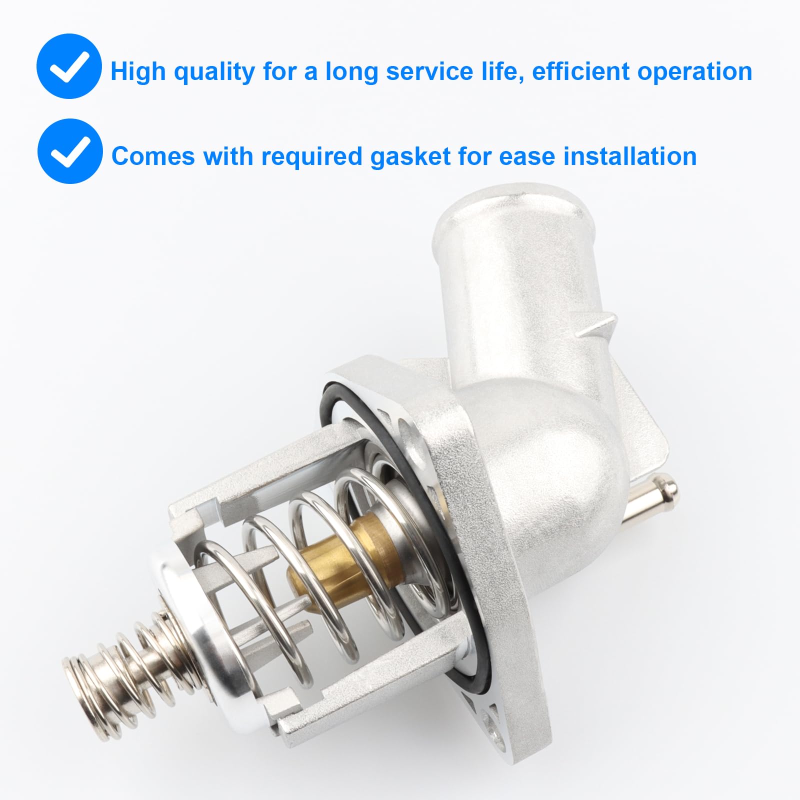 Allmotorparts thermostat housing engine-side—robust aluminium design supports coolant flow.