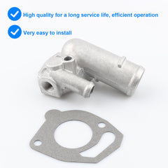 Allmotorparts thermostat housing replacement coolant-connection close-up showing secure seal.
