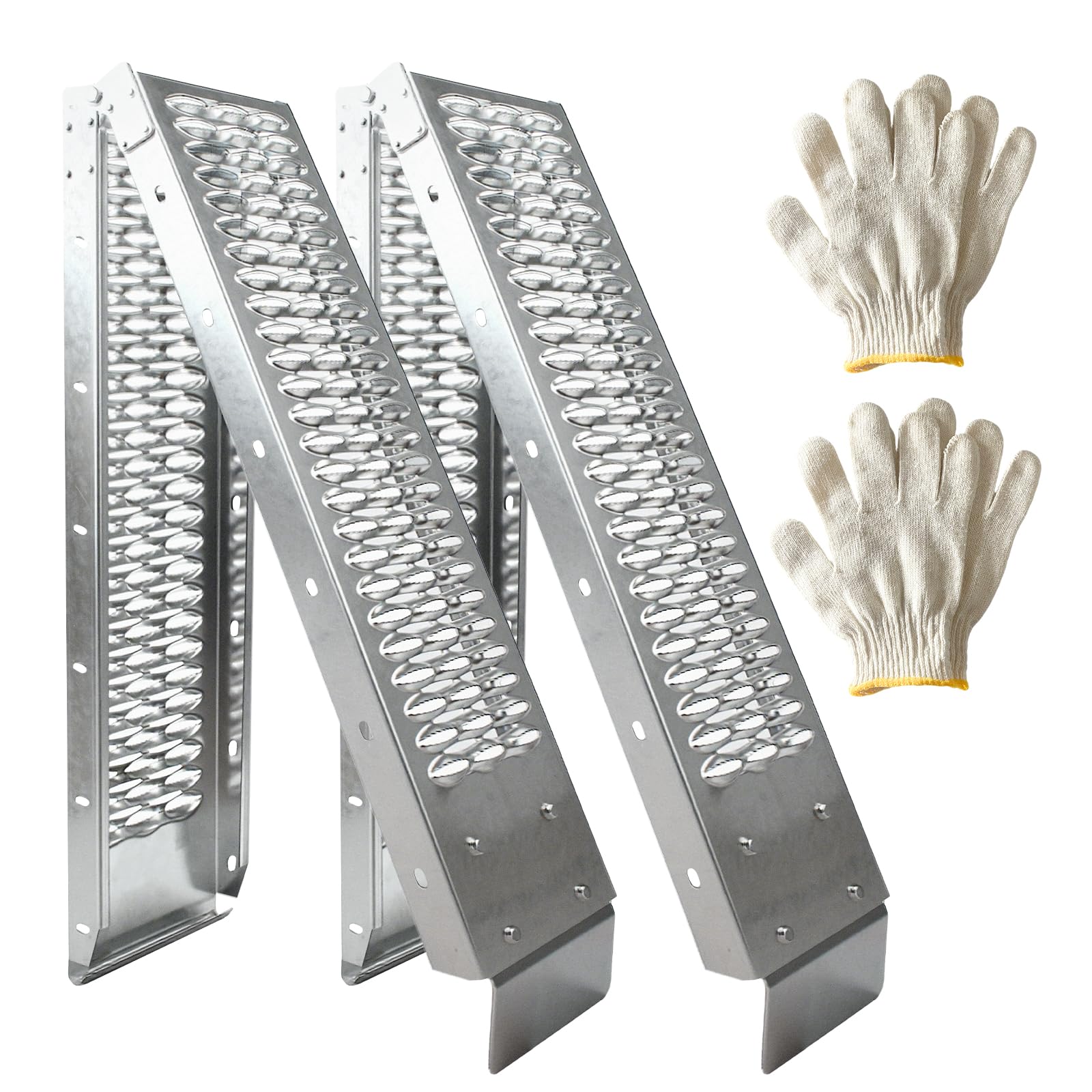 Alloy Steel Motorcycle Ramp, extended length for easy loading of bikes.