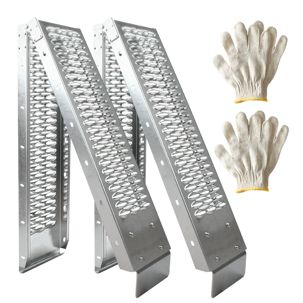 Alloy Steel Motorcycle Ramp, extended length for easy loading of bikes.