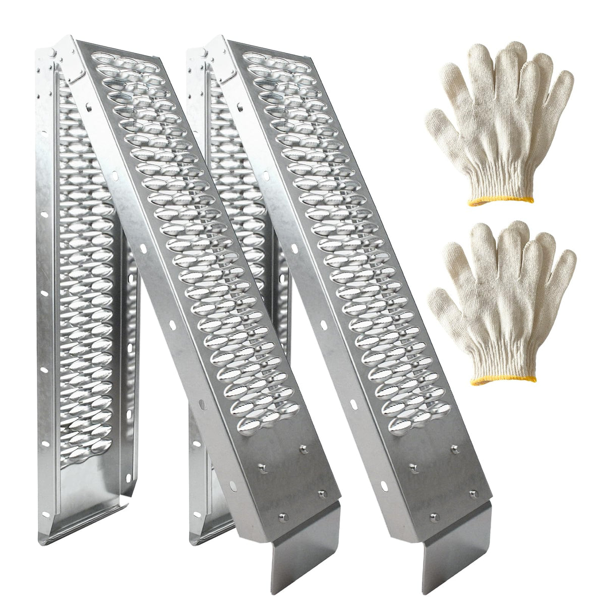 Alloy Steel Motorcycle Ramp, extended length for easy loading of bikes.