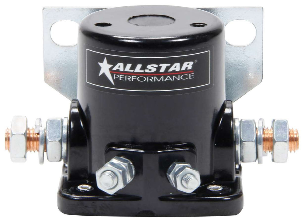 Allstar Performance black starter solenoid for Ford-style high-torque starters, easy mounting.