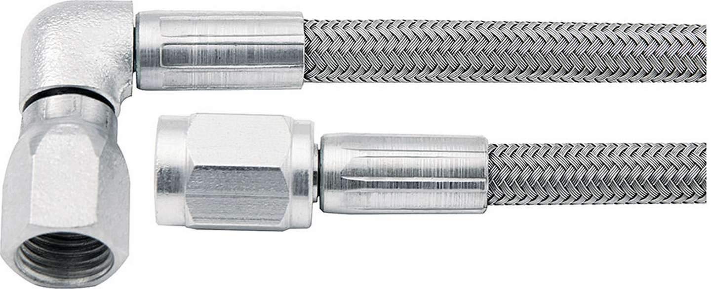 Allstar Performance AN hose assembly, braided stainless, PTFE lining, for durable high-pressure automotive fluid connections.