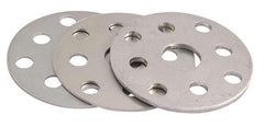 Allstar Performance pulley shim close-up, aluminum finish, thickness options for Ford/GM pumps.