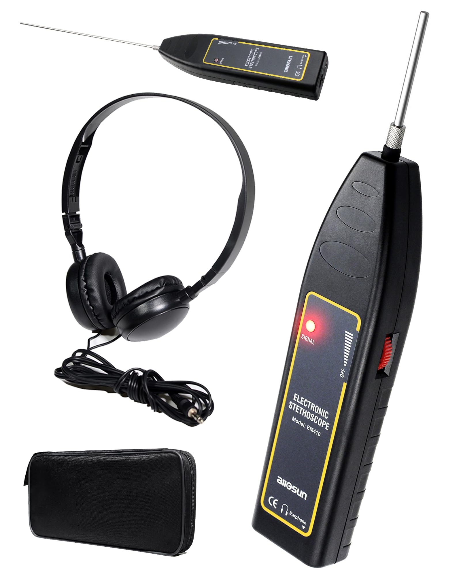 allsun automotive stethoscope kit front view demonstrates precise diagnostic potential.