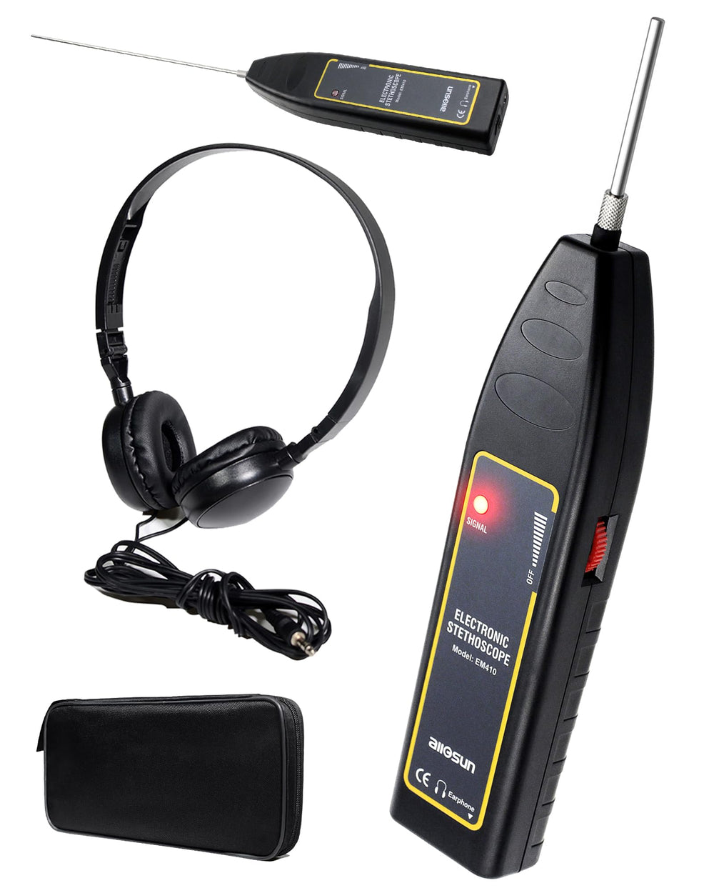 allsun automotive stethoscope kit front view demonstrates precise diagnostic potential.