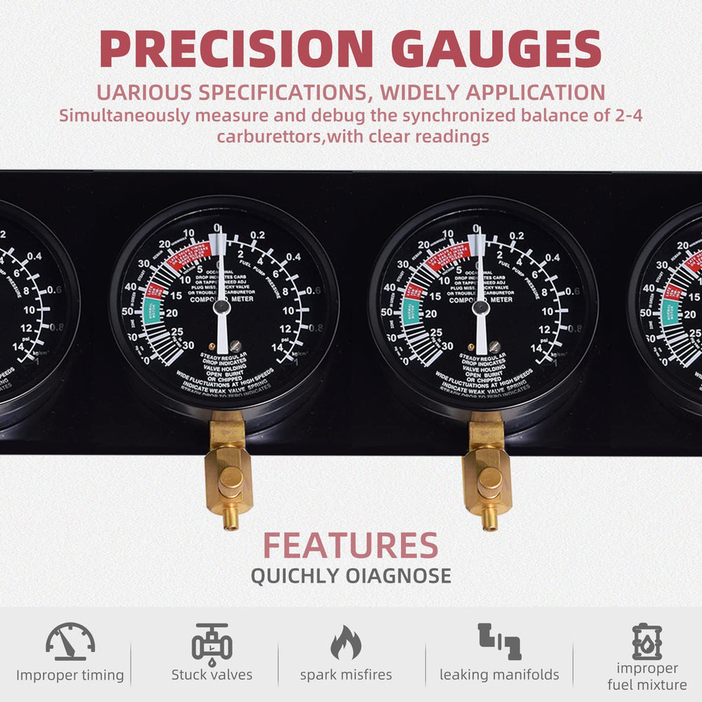 Alltooetools carb synchronization gauges with damping controls for accurate balancing