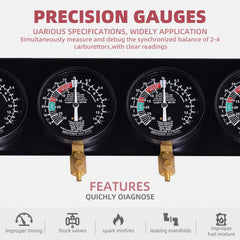 Alltooetools carb synchronization gauges with damping controls for accurate balancing