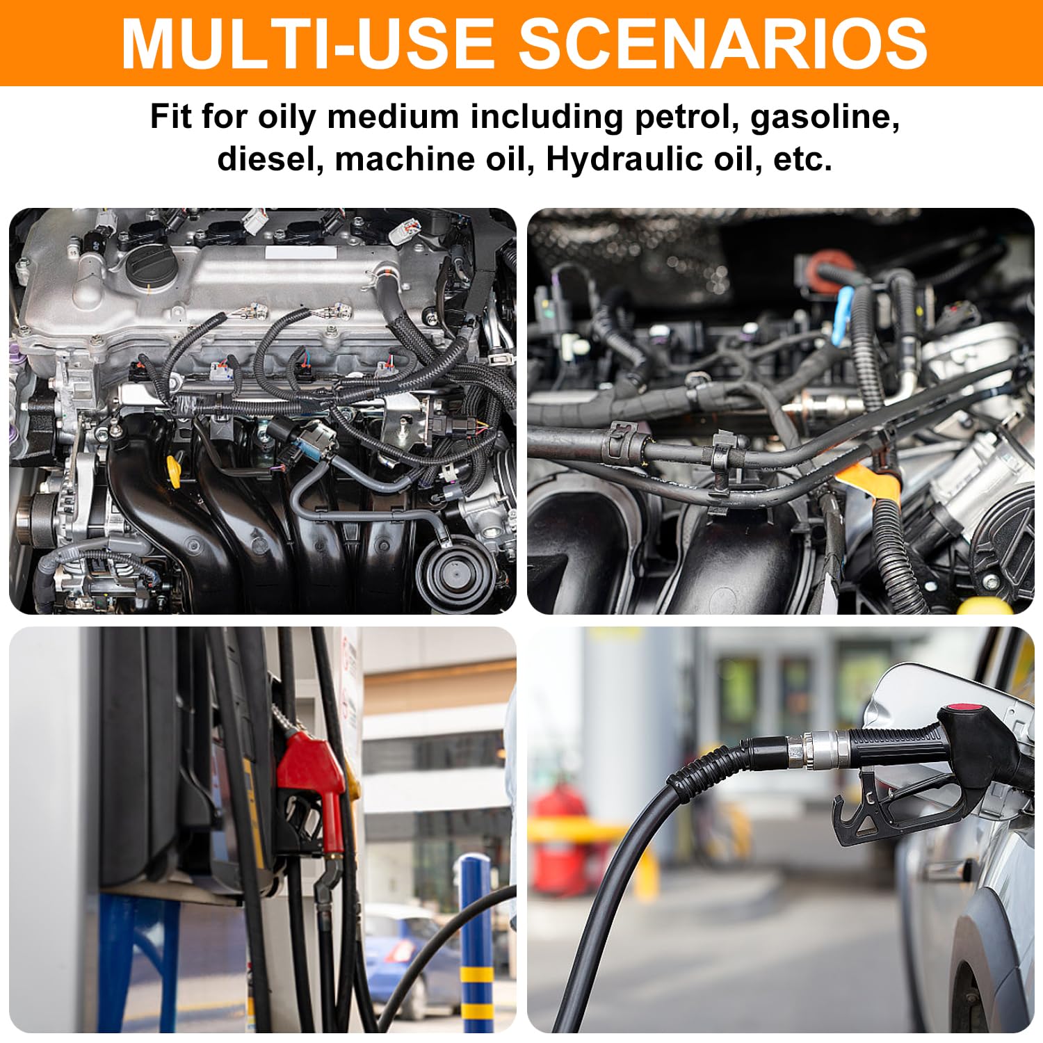 ALLWIN fuel line compatible with diesel, gasoline, oil, and water.