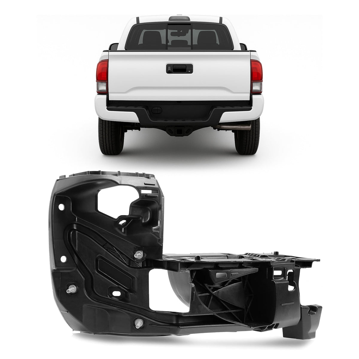 ALMULOO driver-side rear bumper bracket left for Toyota Tacoma, direct replacement fit.