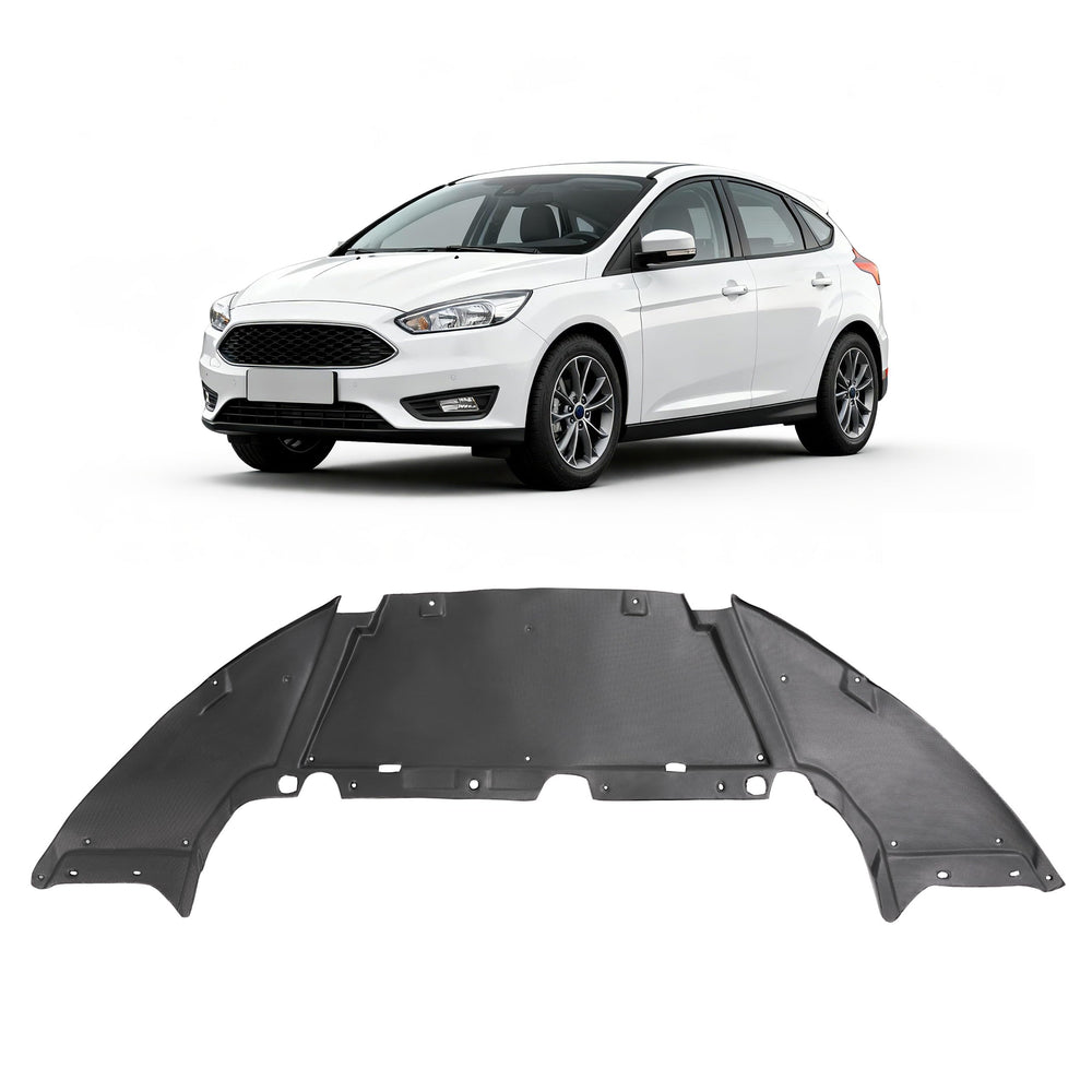 ALMULOO Ford Focus splash shield 2012-2014 front view protects crank pulley from debris