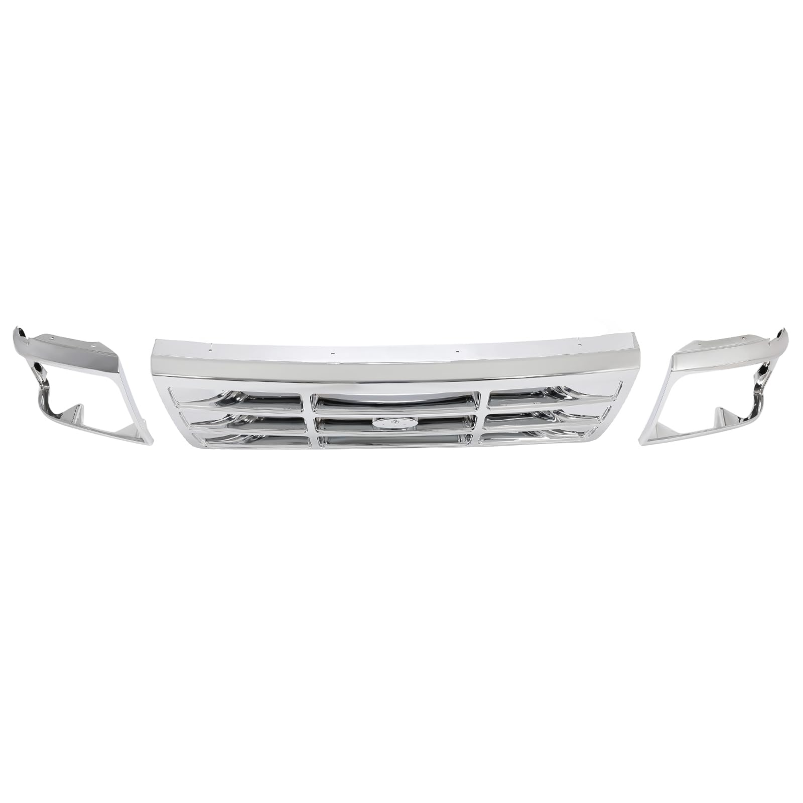 ALMULOO headlight bezel in silver highlights headlights and adds protection