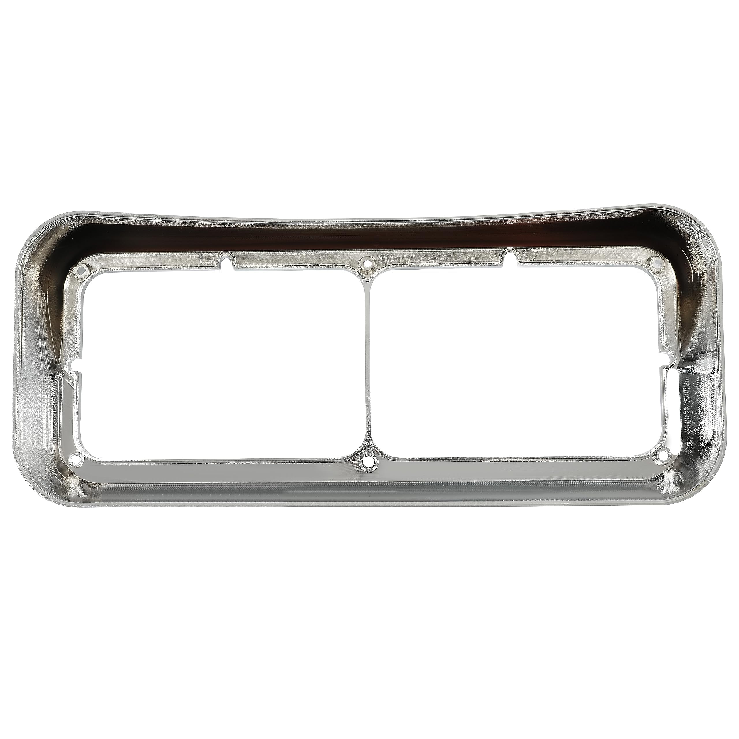 ALMULOO chrome headlight bezel with visor for Peterbilt 378 left guards headlights from debris.