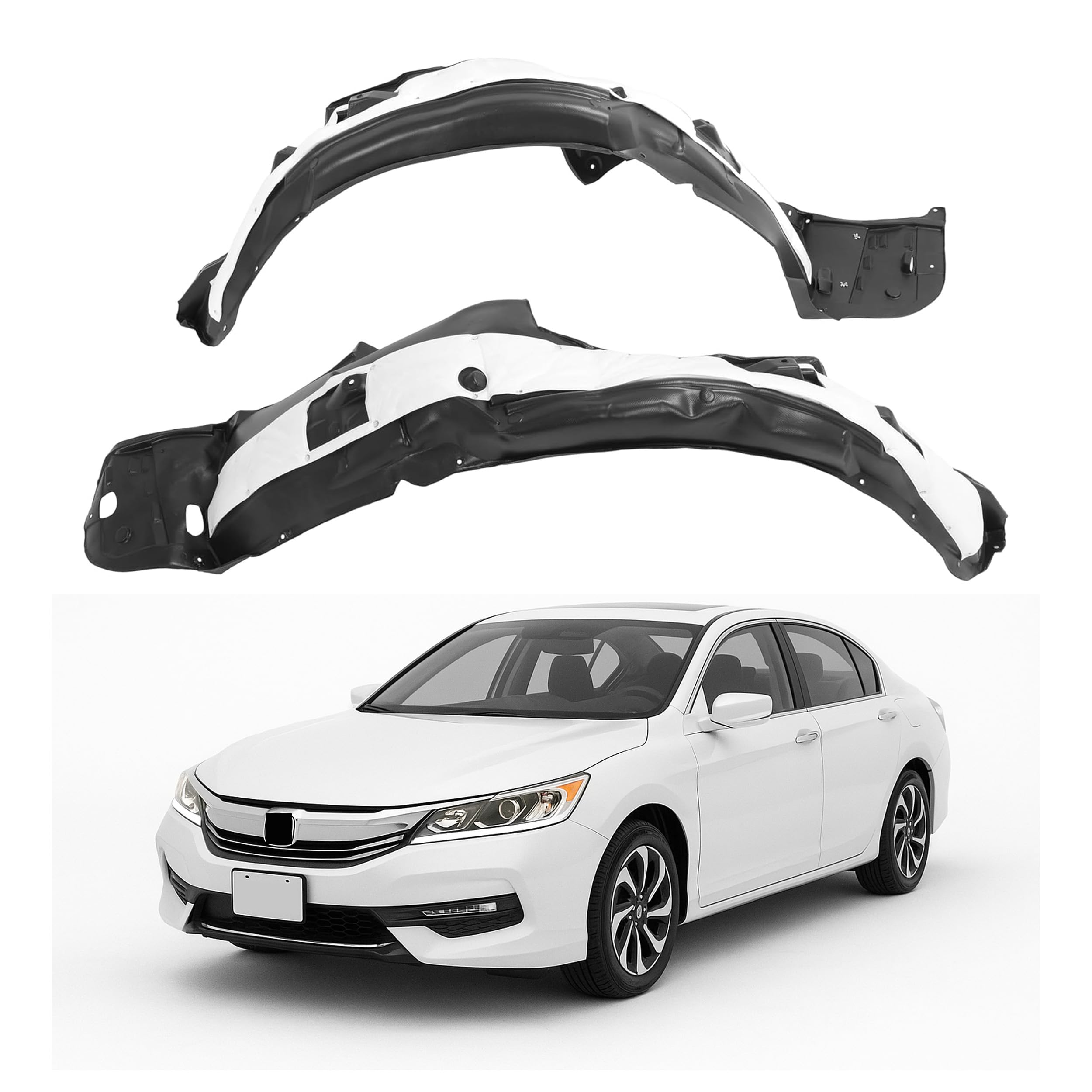 ALMULOO Fender liner pair for 2016-2017 Honda Accord, left and right, wheel arches protected