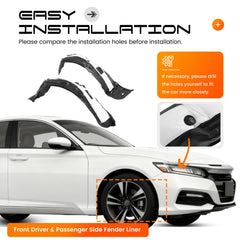 Durable PE plastic fender liners by ALMULOO for Honda Accord wheel wells