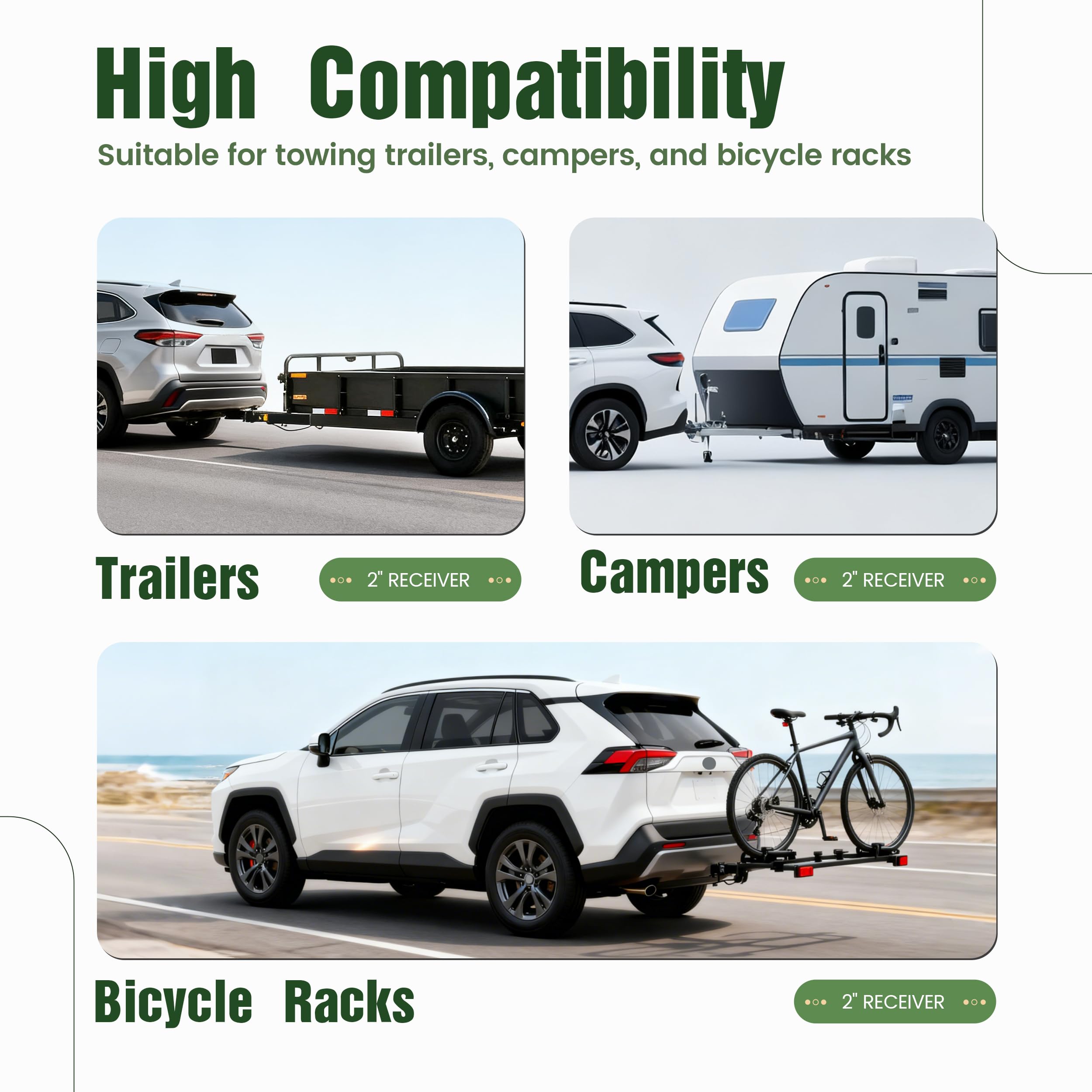 ALMULOO tow hitch enables bike racks and campers setups on RAV4.