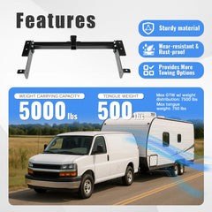 ALMULOO trailer hitch with durable black powder coat resists rust on tough jobs.