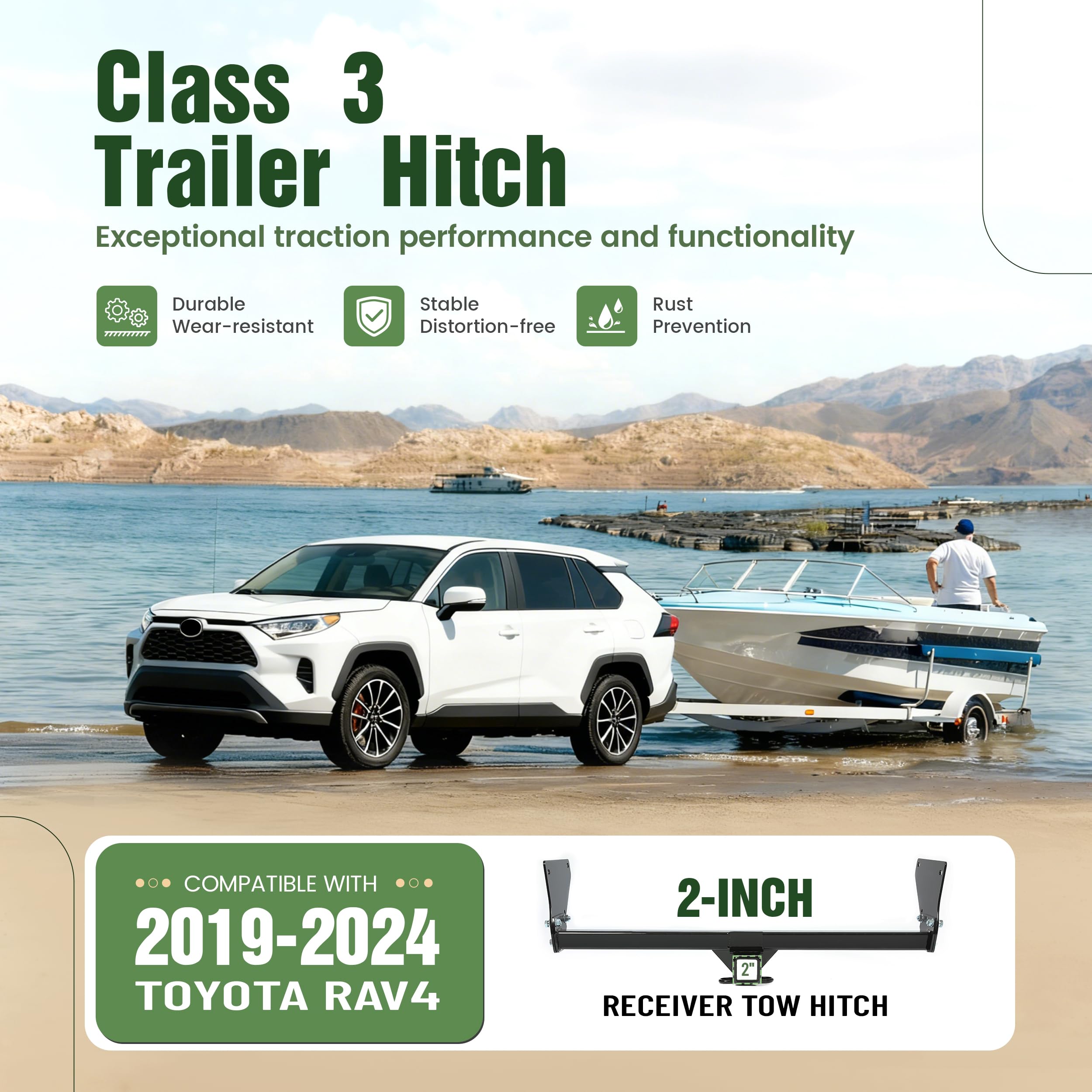 ALMULOO trailer hitch installation hardware included for quick, drill-free mounting.