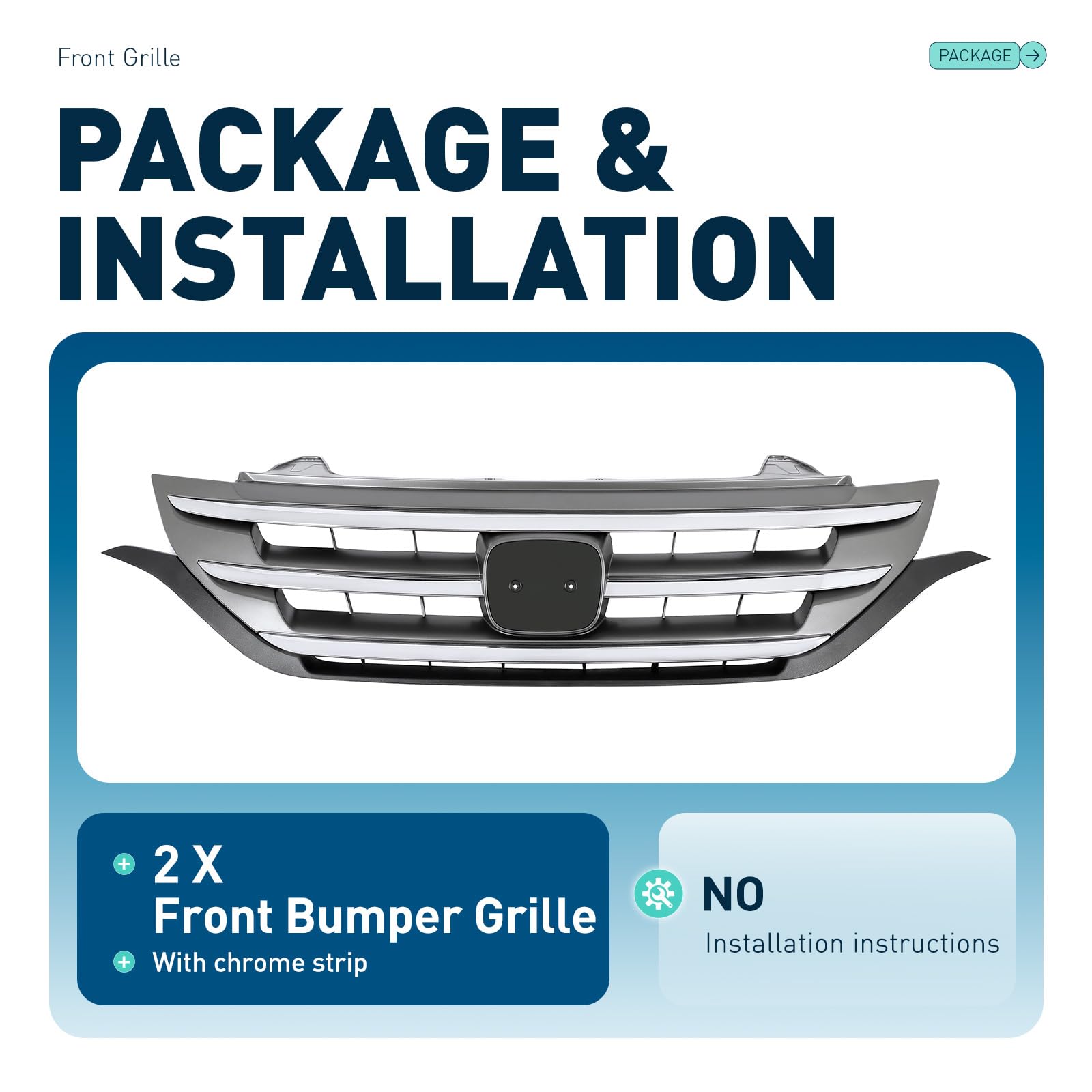 ALMULOO vehicle front fascia grille close-up shows chrome trim integration.