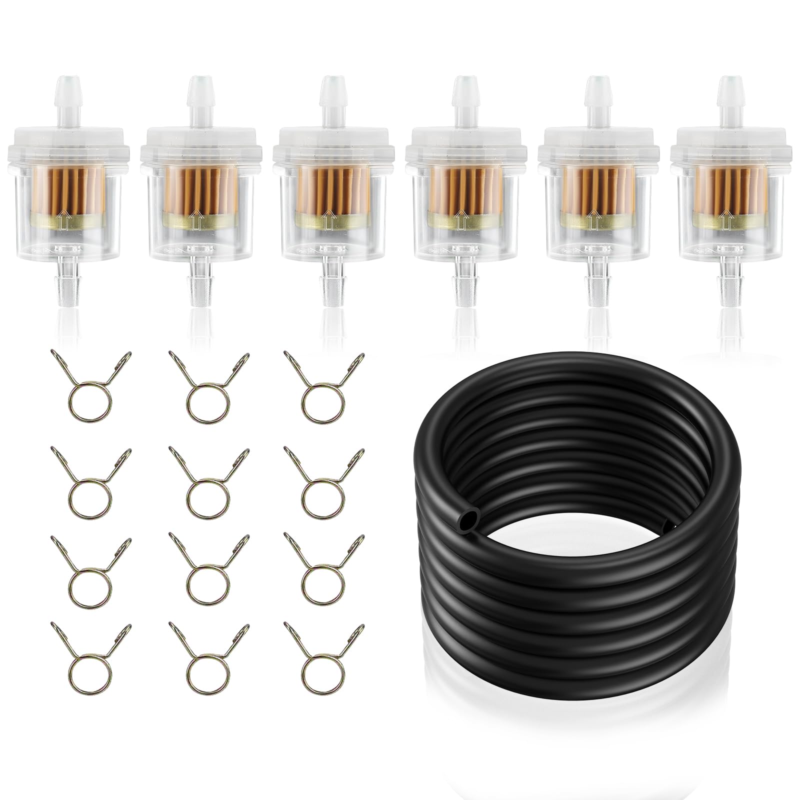 AloneGoer universal quarter-inch fuel filter ready for inline motorcycle installation.