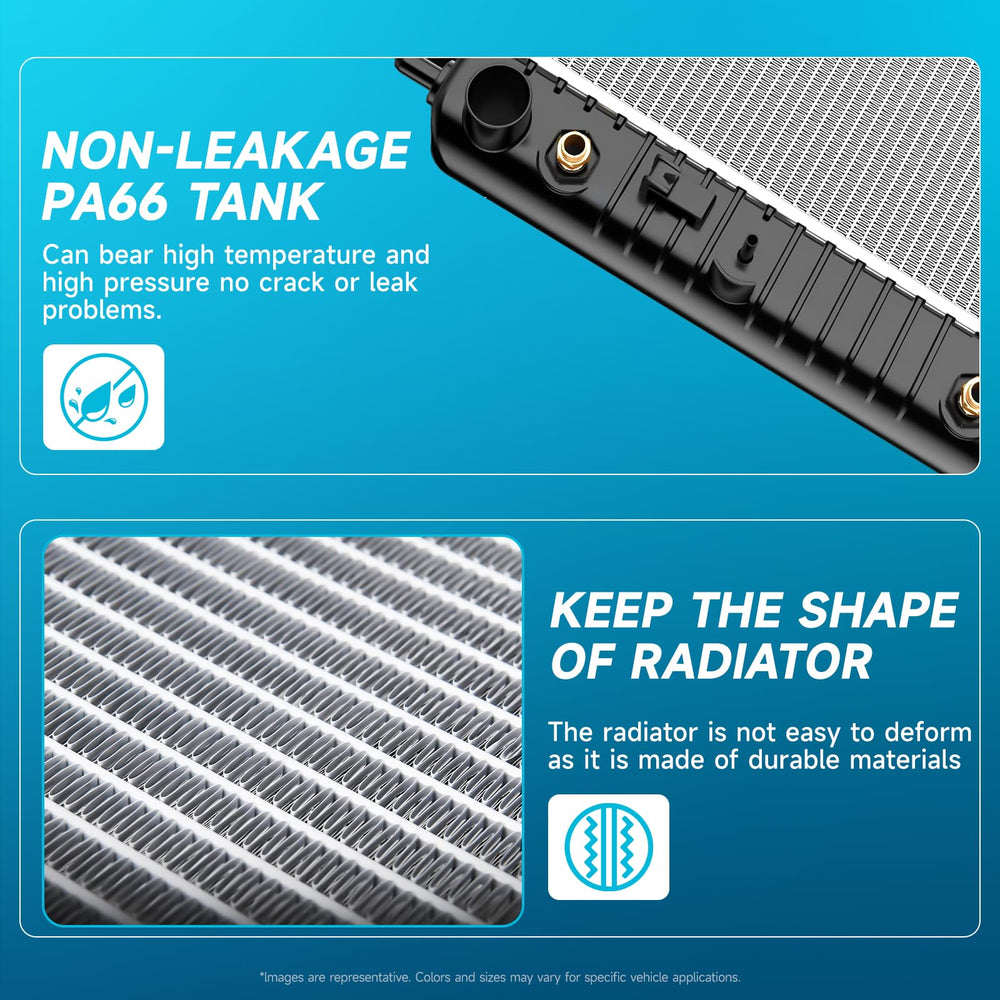 AlpaSpare aluminum radiator mounting points align with OEM layout