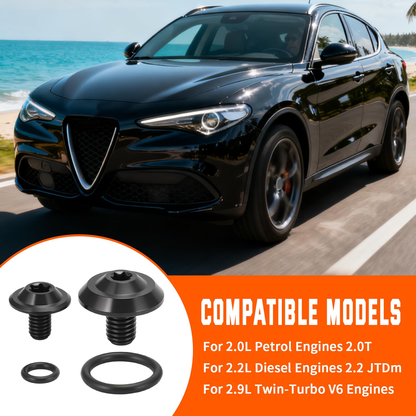 Alpha Rider Giulia/Stelvio fitment for 2.0T engines shown