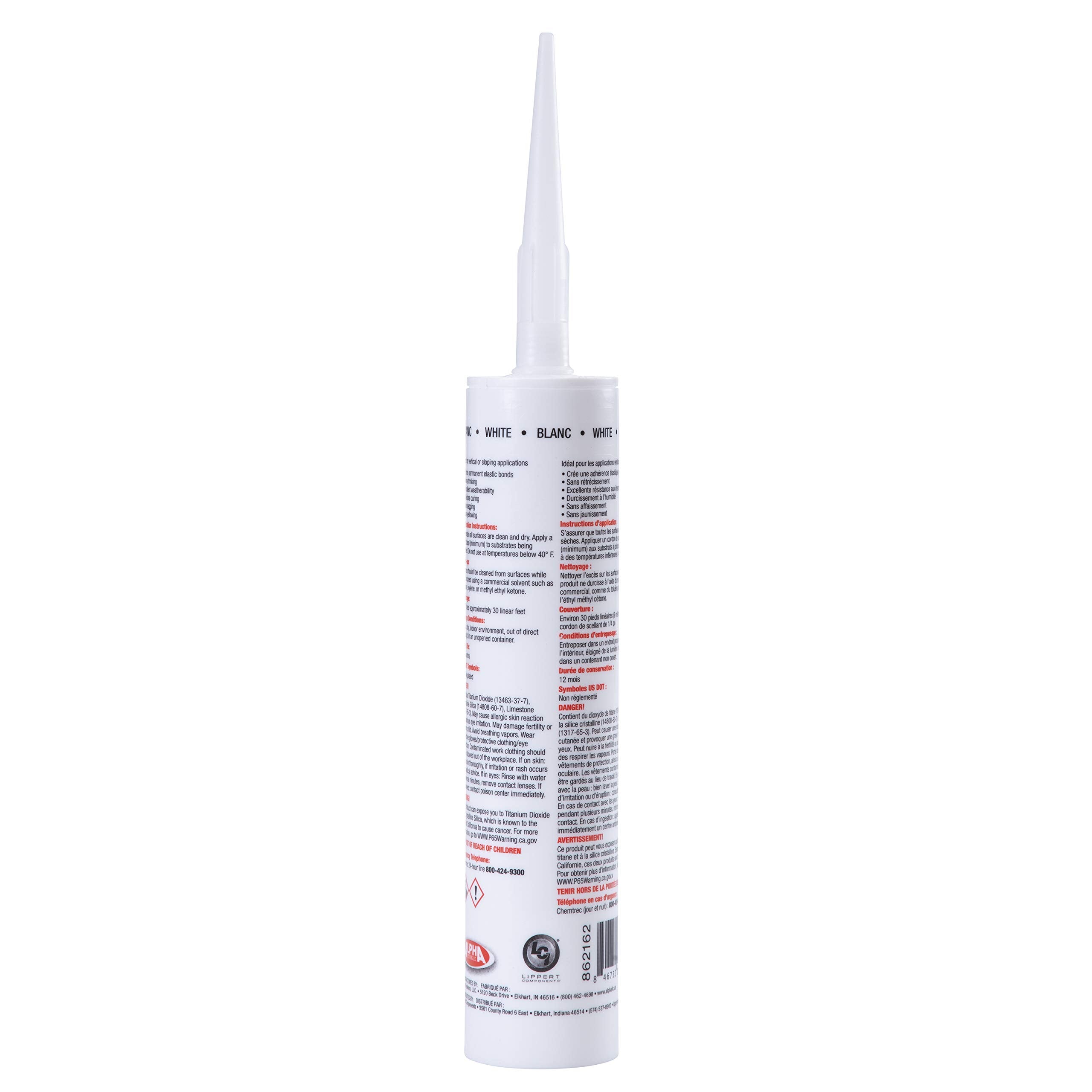 Color options beige, gray, white, and almond for Alphathane RV sealant.