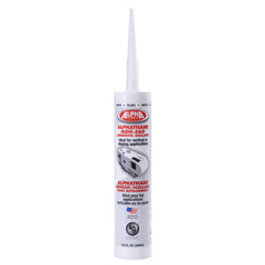 Alphathane non-sag sealant bead applied on a vertical RV seam.