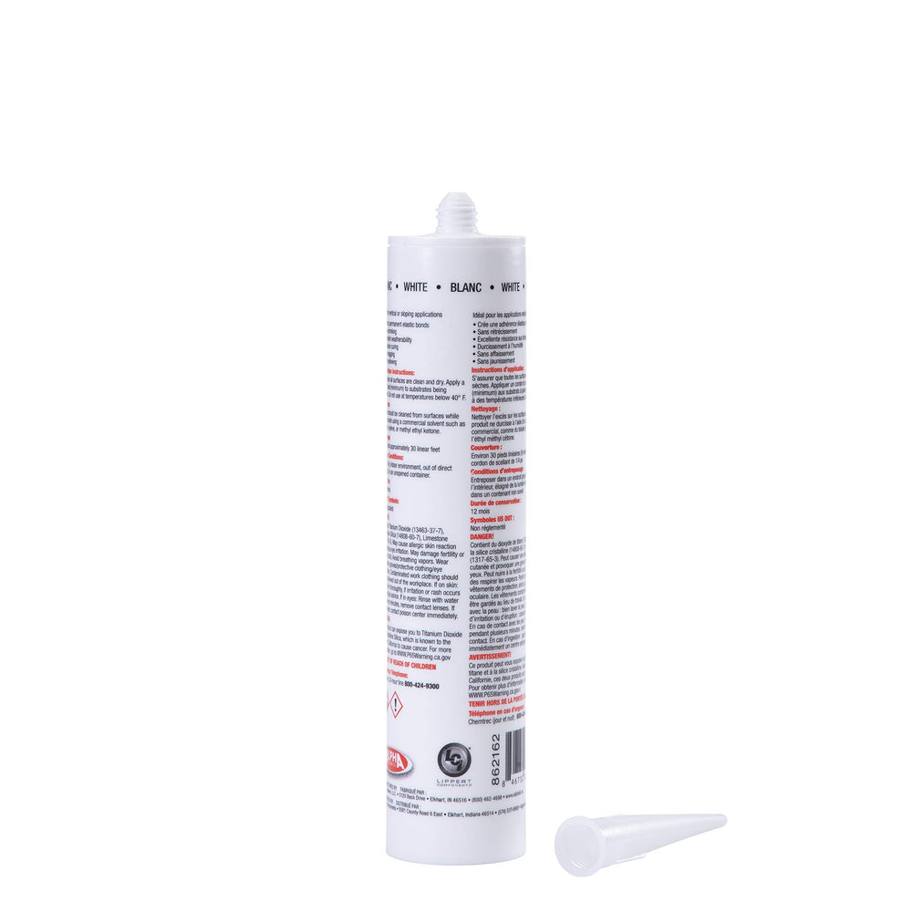 Odor-free Alphathane sealant suitable for indoor and outdoor RV use.