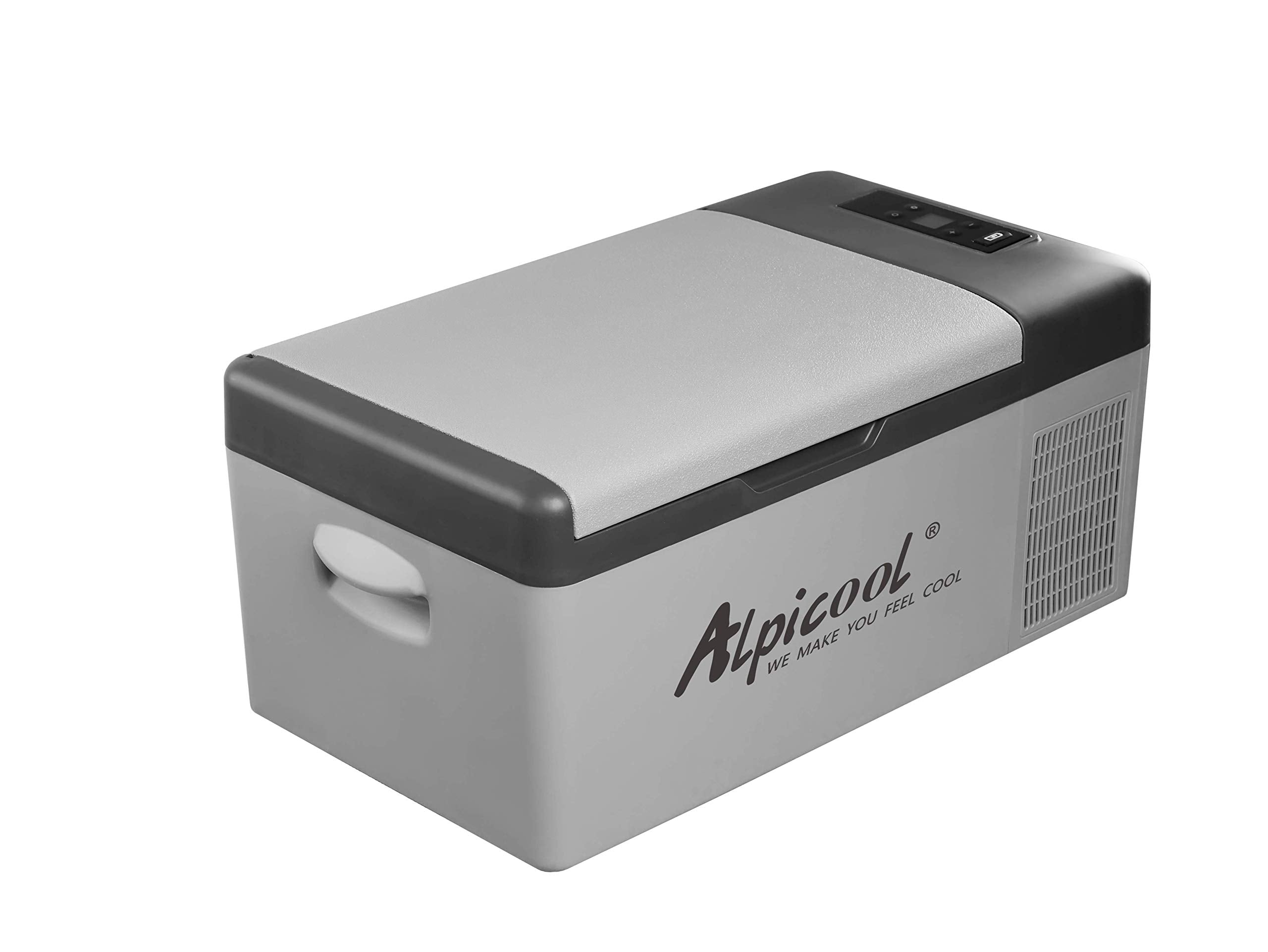 Alpicool C15 control panel: advanced temp memory and battery protection settings.
