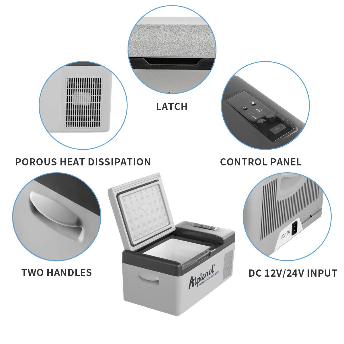 Alpicool C15 insulation-foam: thick insulation preserves cooling without high energy use.