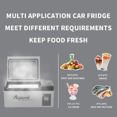 Alpicool C15 lid-open interior: spacious storage for beverages on the move.