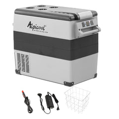 Alpicool CF55 exterior dimensions show vehicle fit and storage planning.