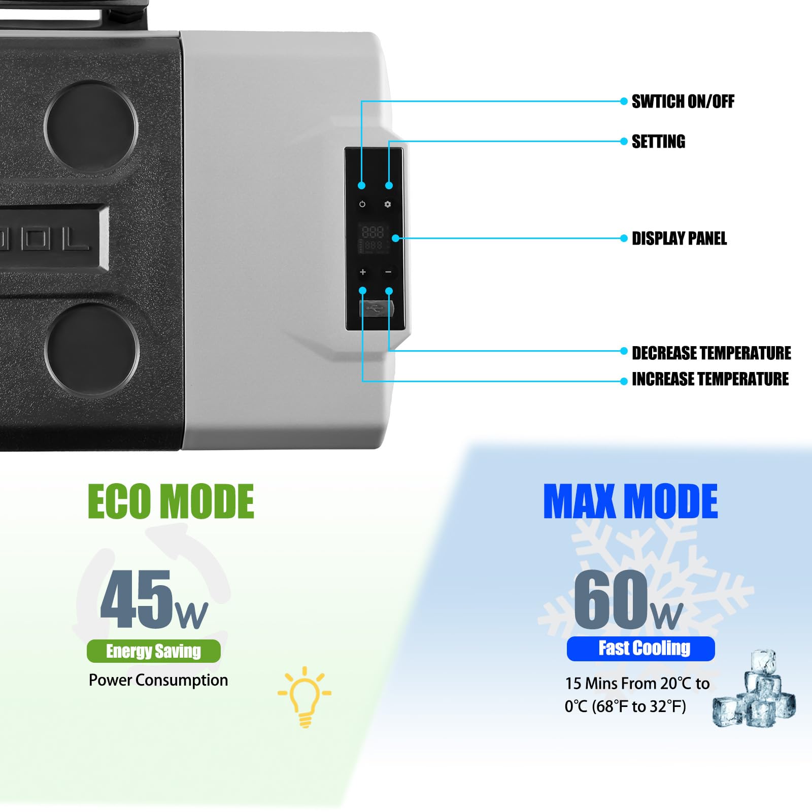 Alpicool CX30 battery protection features prevent vehicle drain during trips.