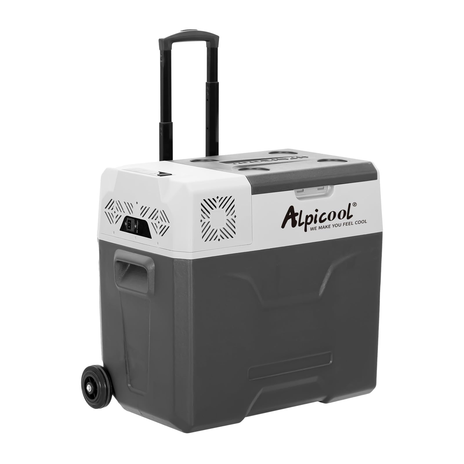 Alpicool CX30 front view shows compact design ideal for vehicles.