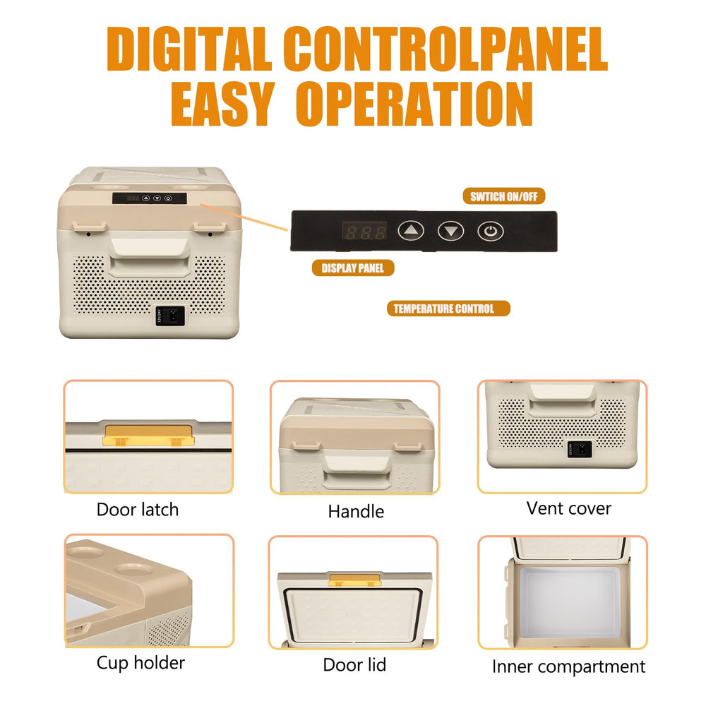 Alpicool KM15 controls panel, easy temperature adjustment for precise cooling