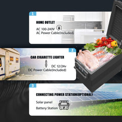Alpicool NCF45 interior basket keeps items organized during trips.