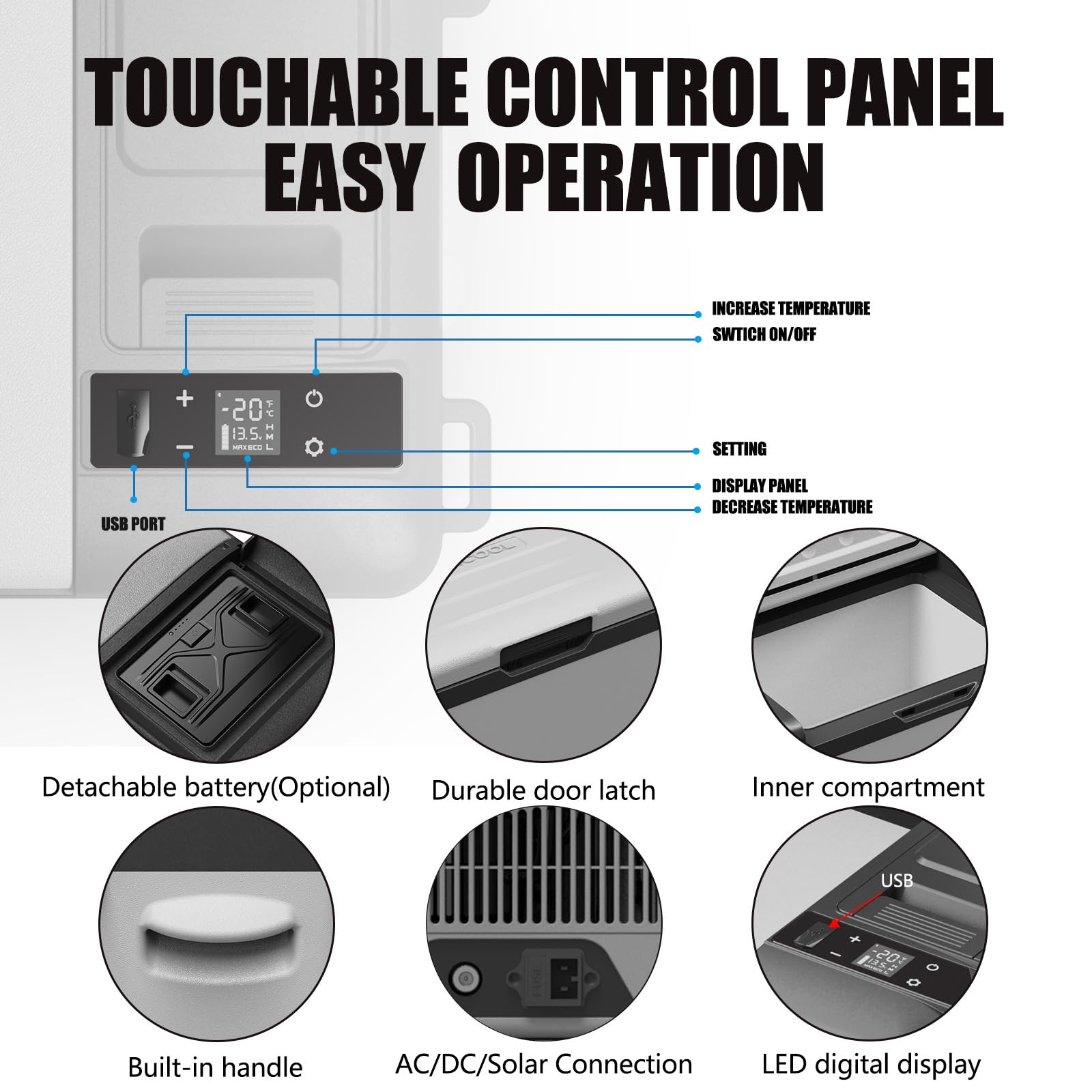 Alpicool Y15E exterior dimensions showing compact footprint for cars