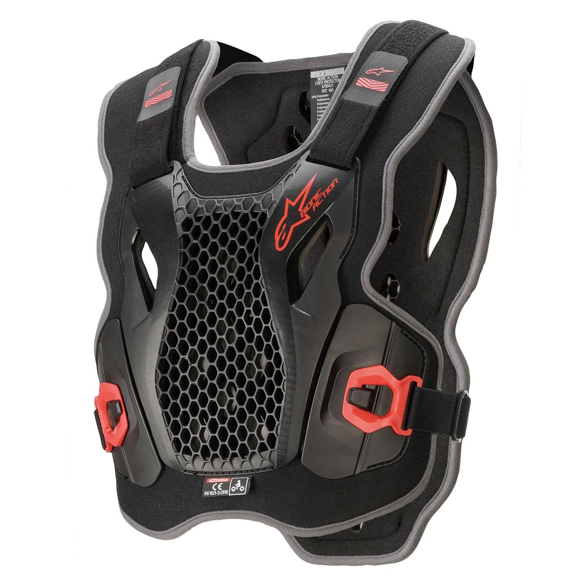Alpinestars Bionic Action chest protector front view with enhanced torso protection and breathable fit