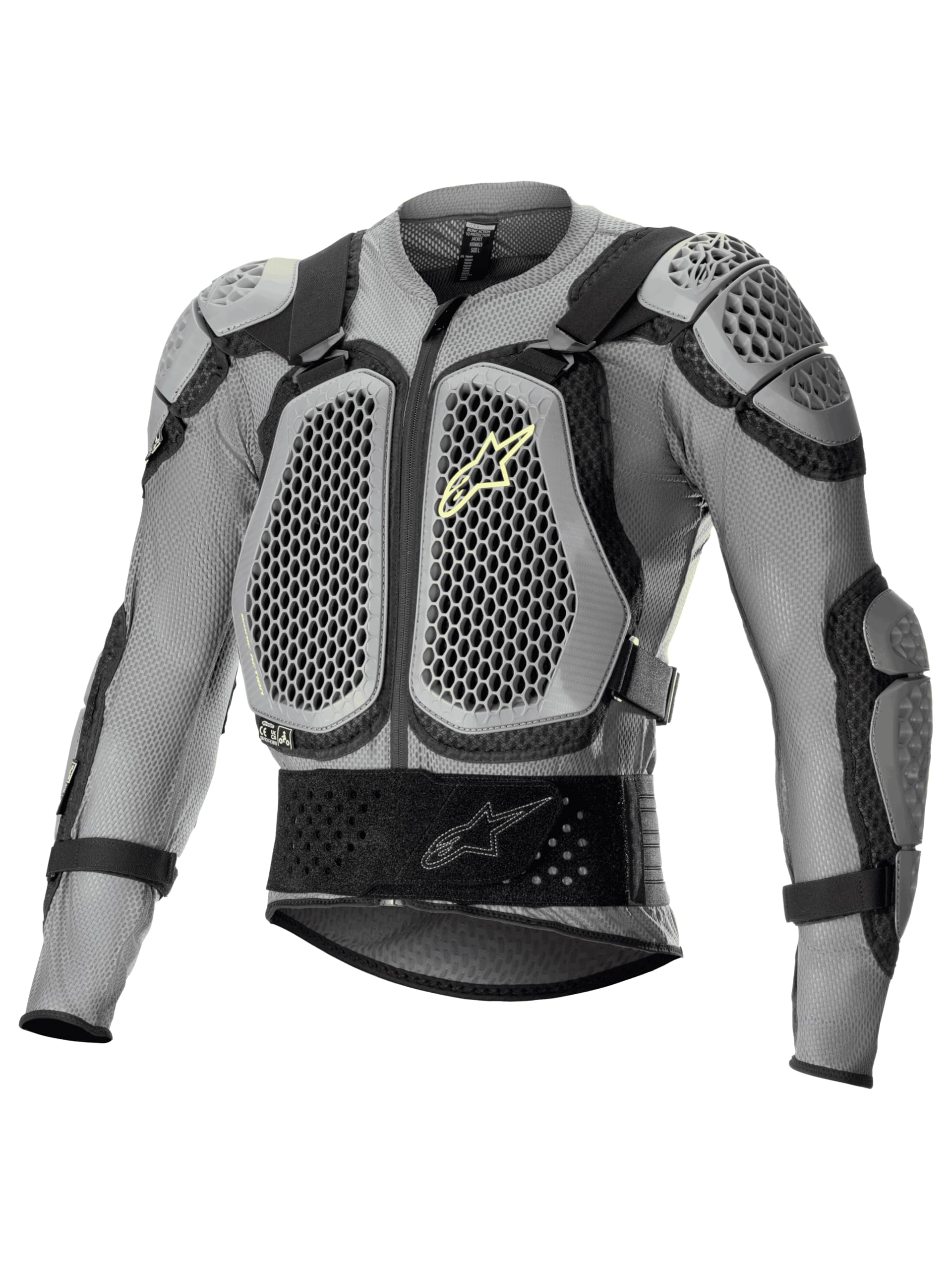 Alpinestars Bionic Action V2 chest protector with perforated shell for cooling and mobility.