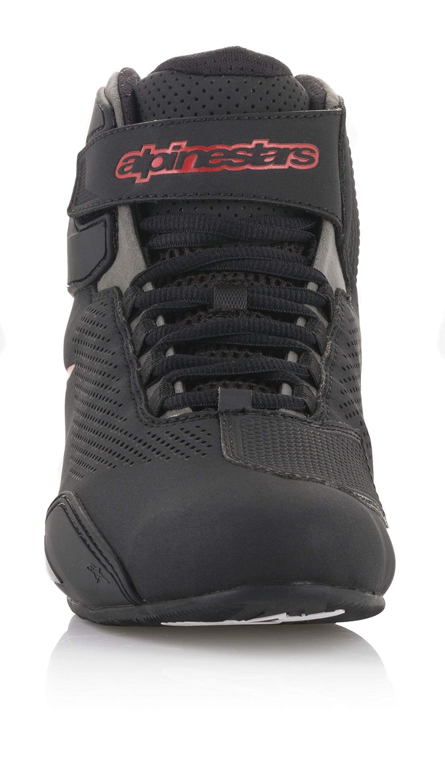 Alpinestars Sektor ankle strap and flush protection panel for a streamlined profile.