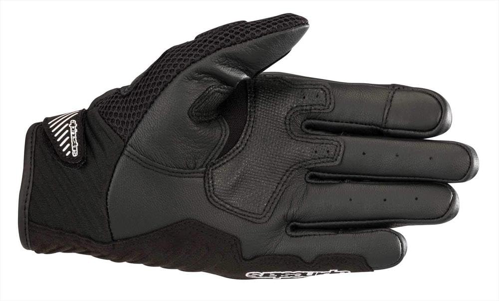 Alpinestars SMX-1 Air V2 gloves knuckle protector close-up shows CE-rated safety.