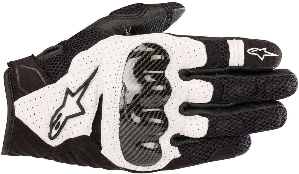 Alpinestars SMX-1 Air V2 gloves outer material detail: leather and mesh for airflow.