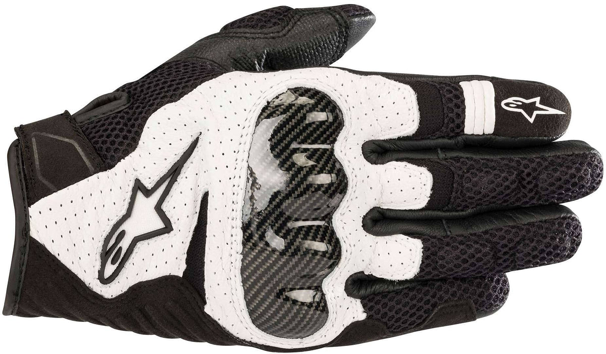 Alpinestars SMX-1 Air V2 gloves outer material detail: leather and mesh for airflow.