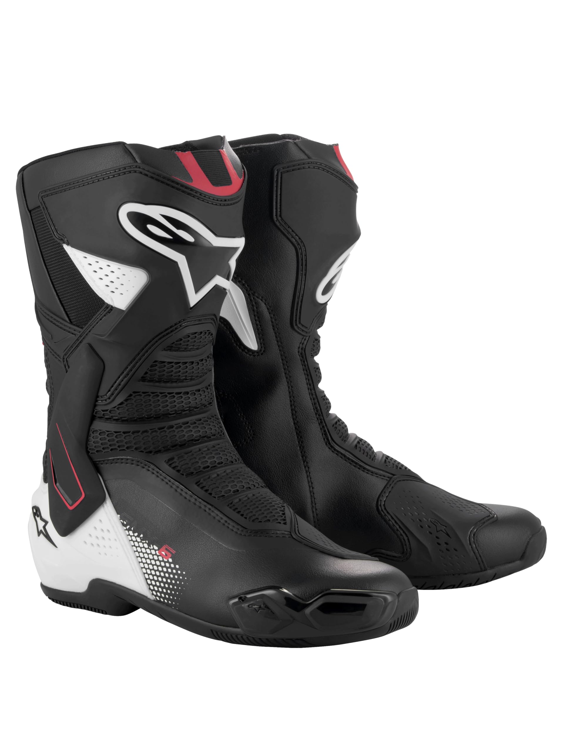 Alpinestars SMX-6 V3 boots—front view, highlighting lightweight microfiber and protective ride stability.