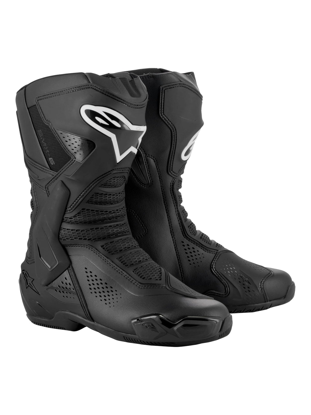 Alpinestars SMX-6 v3 vented boot front view shows cooling perforations for hot rides.