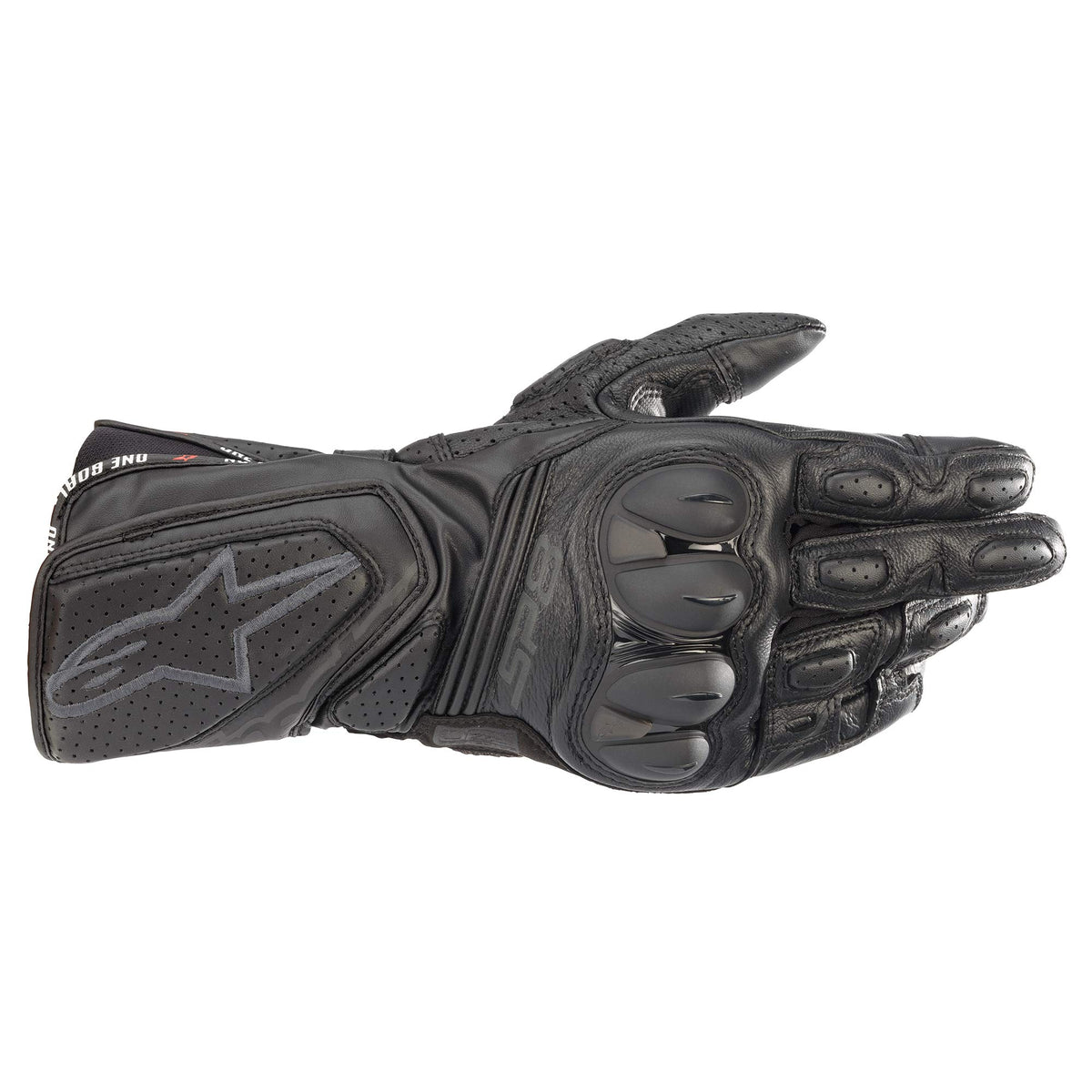 Alpinestars SP-8 V3 gloves in black, full gauntlet protection for confident track days
