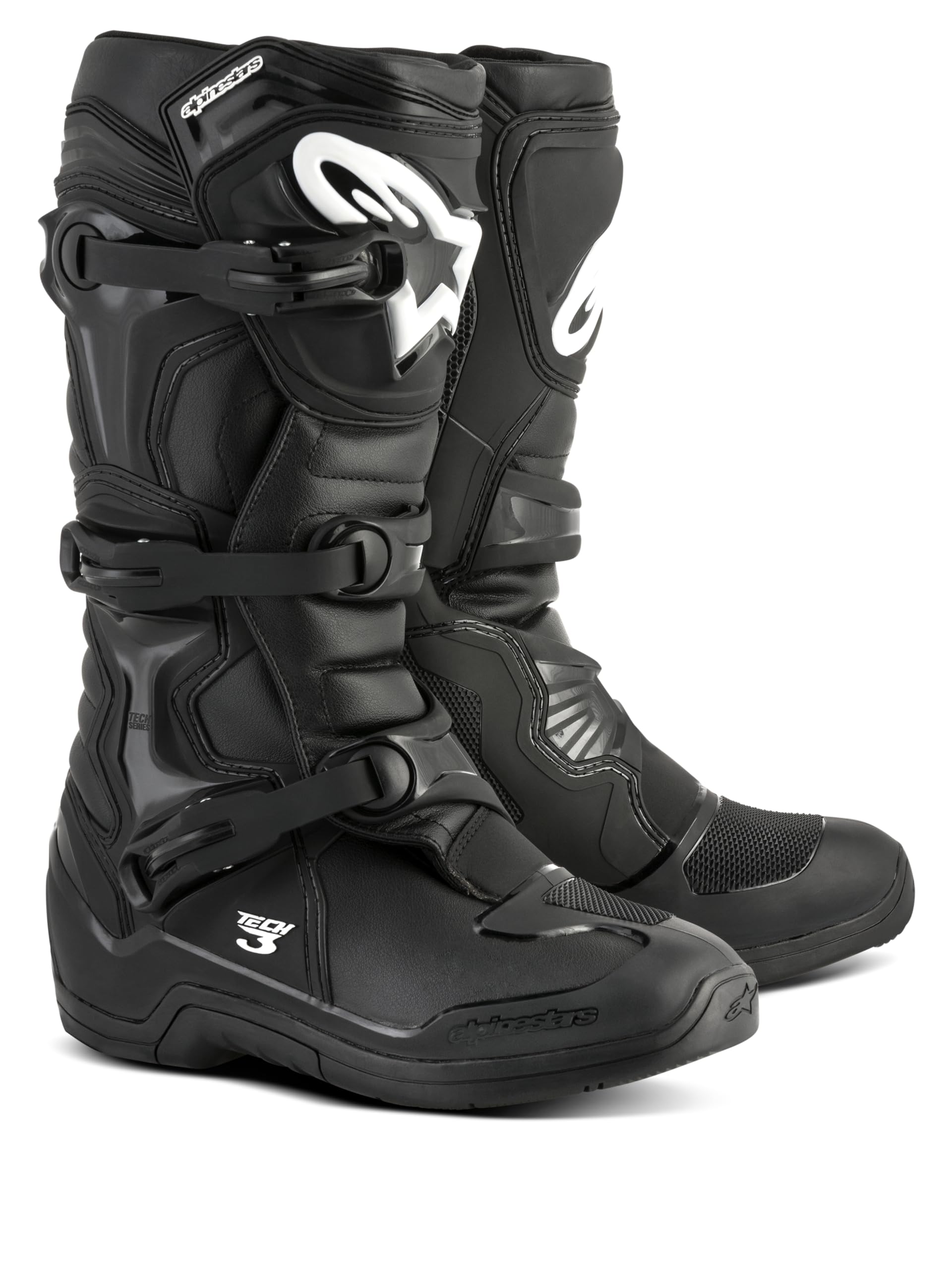 Alpinestars Tech 3 boots exterior profile for rugged off-road riding and protection.
